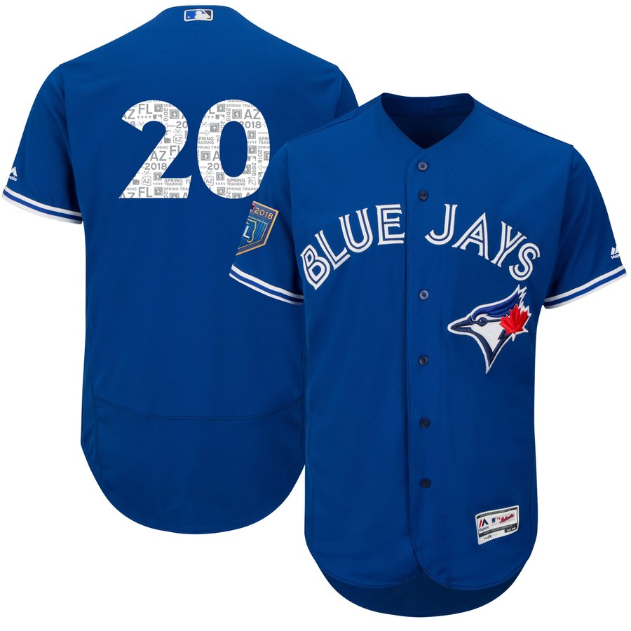 Men's Toronto Blue Jays #20 Josh Donaldson Royal 2018 Spring Training Flexbase Stitched MLB Jersey