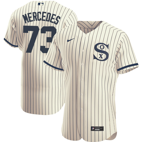 Men's Chicago White Sox #73 Yermin Mercedes 2021 Cream/Navy Field of Dreams Name&Number Flex Base Stitched Jersey