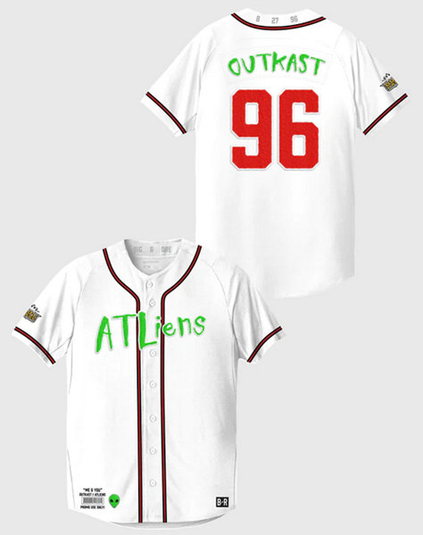 Men's ATLiens #96 25th Anniversary White Stitched Baseball Jersey