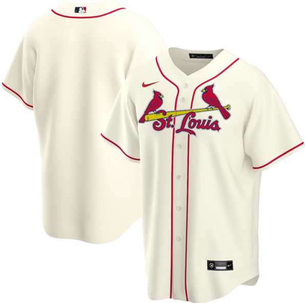 Men's St. Louis Cardinals Blank Cream Cool Base Stitched MLB Jersey