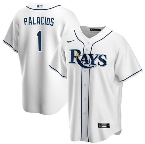 Men's Tampa Bay Rays #1 Richie Palacios White Cool Base Stitched Baseball Jersey