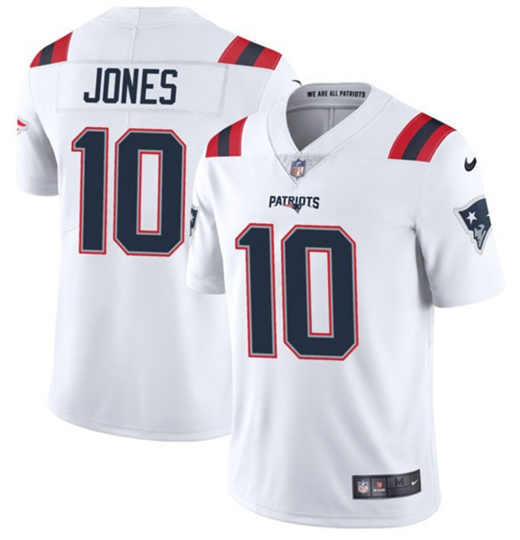 Men's New England Patriots #10 Mac Jones 2021 White Vapor Untouchable Limited Stitched Football Jersey