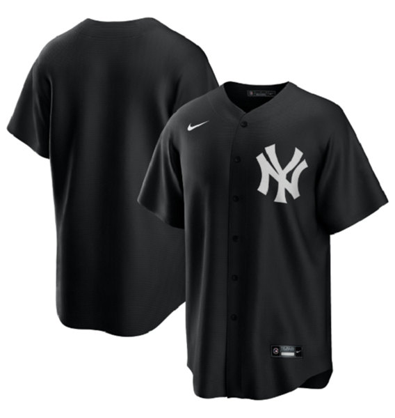 Men's New York Yankees Blank 2021 Black Cool Base Stitched Baseball Jersey