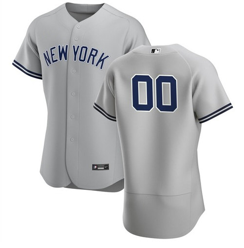 Men's New York Yankees Grey ACTIVE PLAYER Custom Gray Flex Base Stitched Jersey