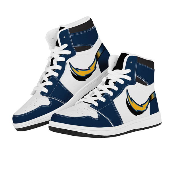 Women's Los Angeles Chargers AJ High Top Leather Sneakers 002
