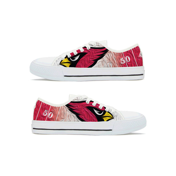 Women's Arizona Cardinals Low Top Canvas Sneakers 006