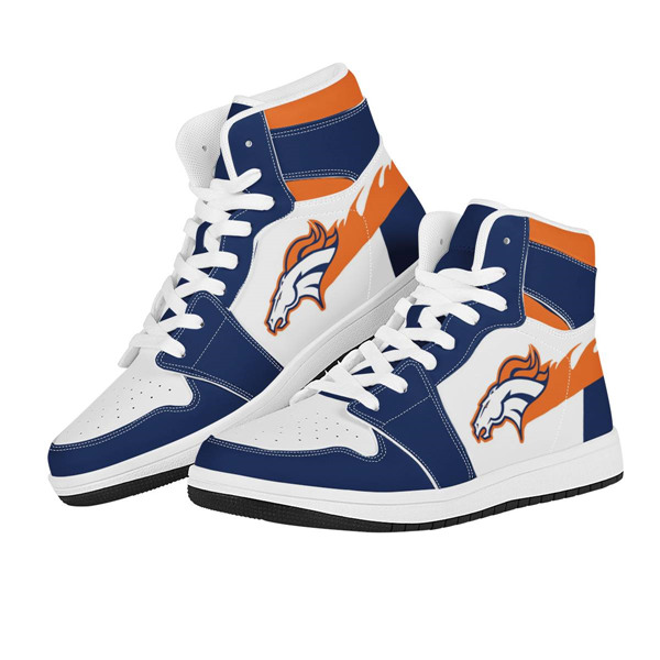 Women's Denver Broncos AJ High Top Leather Sneakers 002