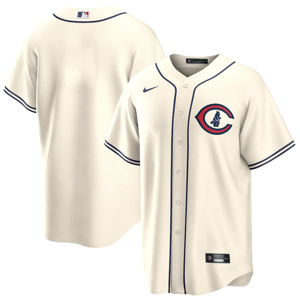 Men's Chicago Cubs Blank Cream 2022 Field of Dreams Cool Base Stitched Baseball Jersey