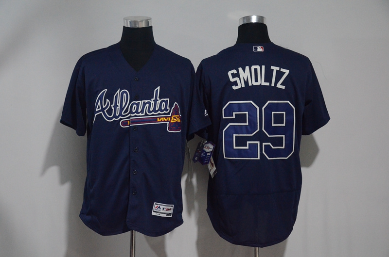 Men's Atlanta Braves #29 John Smoltz Navy Flexbase Stitched MLB Jersey