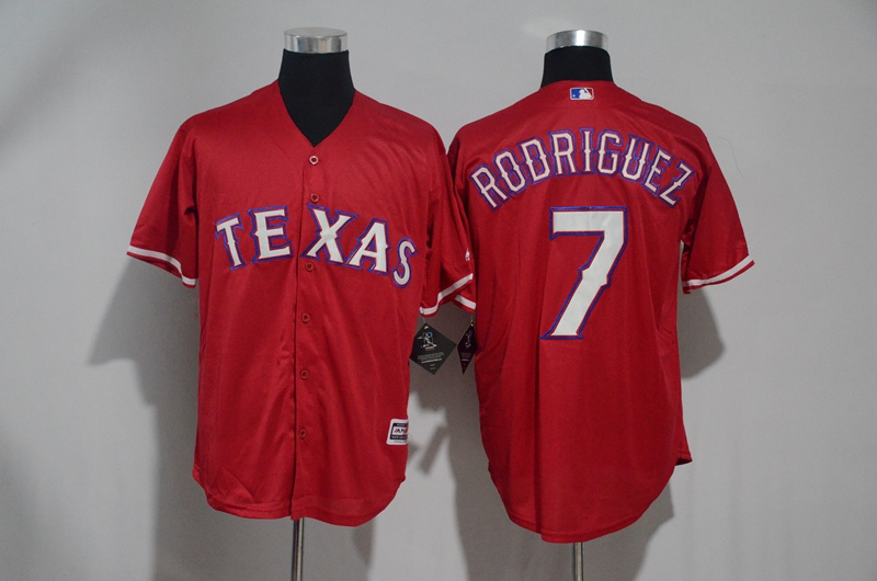 Men's Texas Rangers #7 Ivan Rodriguez Red Cool Base Stitched MLB Jersey