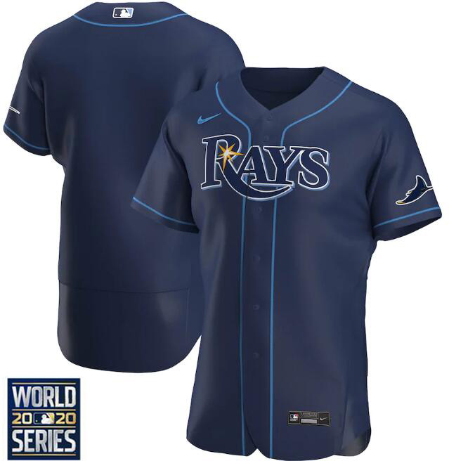 Men's Tampa Bay Rays Navy 2020 World Series Bound Custom Stitched MLB Jersey
