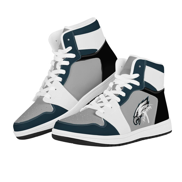 Women's Philadelphia Eagles AJ High Top Leather Sneakers 002