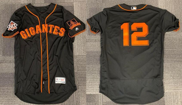 Men's San Francisco Giants ACTIVE PLAYER Custom Black 2018 Flex Base Stitched Jersey