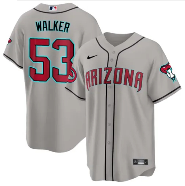 Men's Arizona Diamondbacks #53 Christian Walker Gray 2024 Cool Base Stitched Baseball Jersey