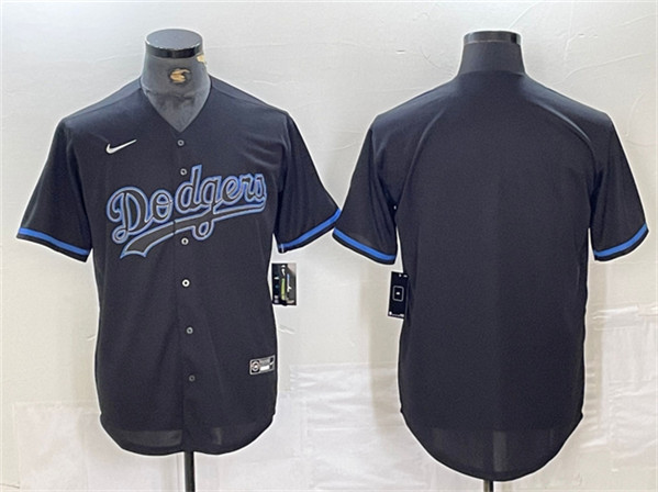 Men's Los Angeles Dodgers Blank Black Cool Base Stitched Baseball Jersey