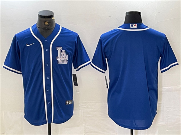 Men's Los Angeles Dodgers Blank Blue Cool Base Stitched Baseball Jersey