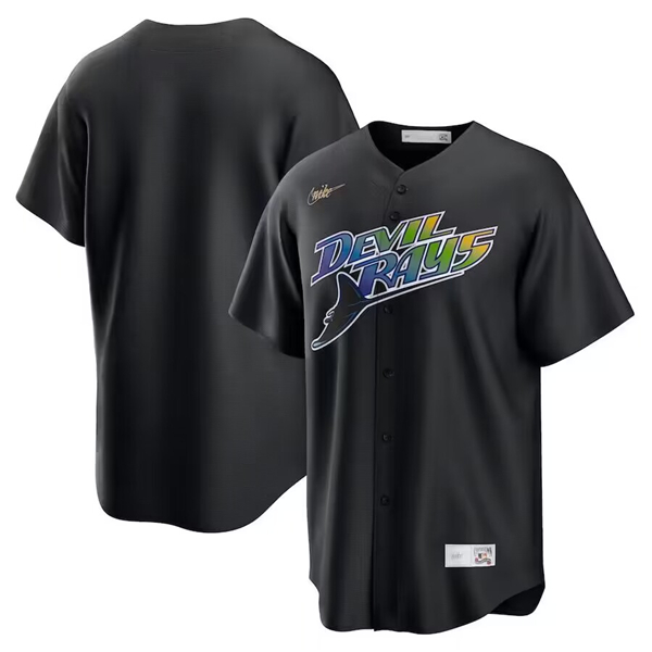Men's Tampa Bay Rays Blank Black Cool Base Stitched Baseball Jersey