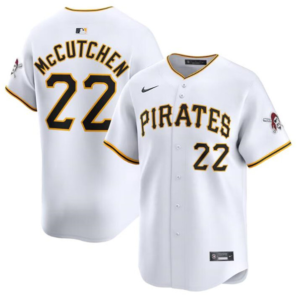 Men's Pittsburgh Pirates #22 Andrew McCutchen White Home Limited Baseball Stitched Jersey