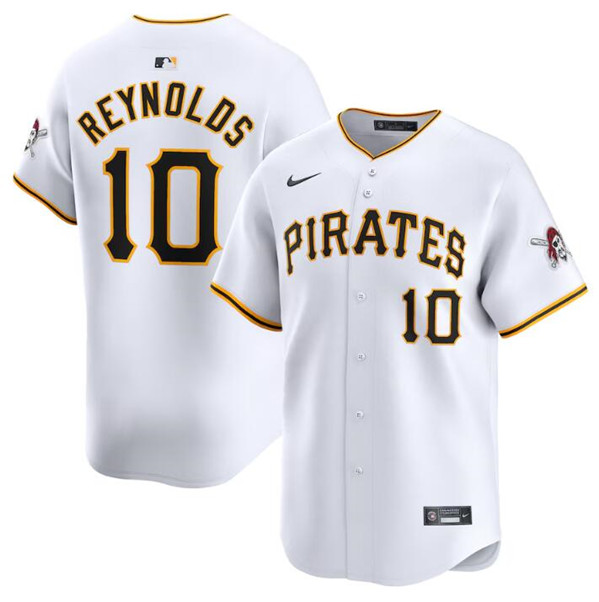 Men's Pittsburgh Pirates #10 Bryan Reynolds White Home Limited Baseball Stitched Jersey
