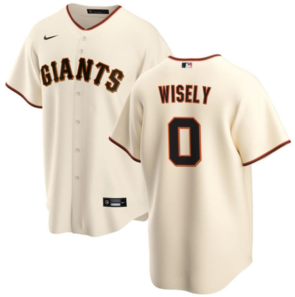 Men's San Francisco Giants #0 Brett Wisely Cream Cool Base Stitched Jersey