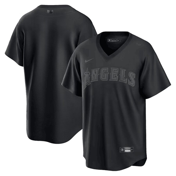 Men's Los Angeles Angels Black Cool Base Black Fashion Stitched Baseball Jersey