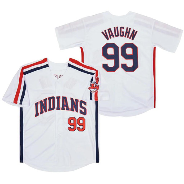Men's Cleveland Guardians #99 Ricky Vaughn White Stitched Baseball Jersey
