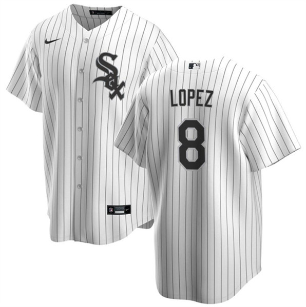 Men's Chicago White Sox #8 Nicky Lopez White Cool Base Stitched Jersey