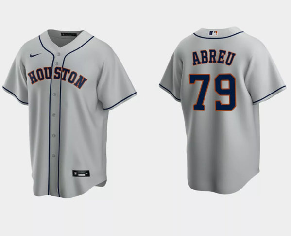 Men's Houston Astros #79 José Abreu Gray Cool Base Stitched Jersey