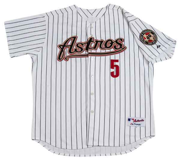 Men's Houston Astros #5 Jeff Bagwell White Stitched Baseball Jersey