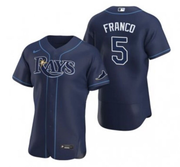 Men's Tampa Bay Rays #5 Wander Franco Navy Flex Base Stitched MLB Jersey