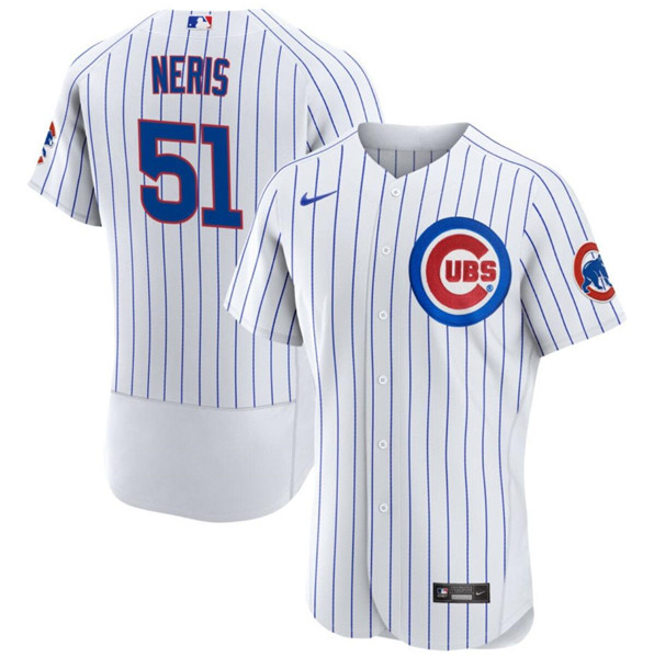 Men's Chicago Cubs #51 Héctor Neris White Flex Base Stitched Baseball Jersey