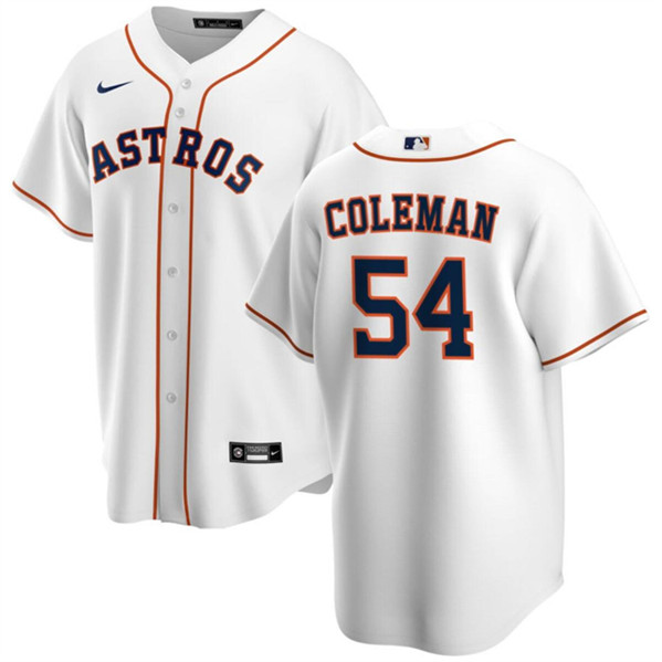 Men's Houston Astros #54 Dylan Coleman White Cool Base Stitched Baseball Jersey