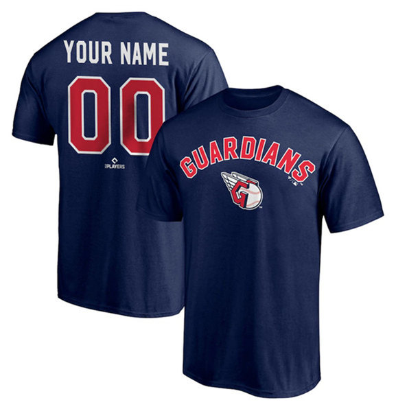 Men's Cleveland Guardians Navy Name & Number T-Shirt