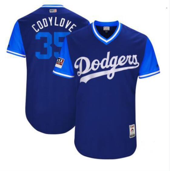 Men's Los Angeles Dodgers #35 Cody Bellinger "Cody Love" Majestic Royal/Light Blue 2018 Players' Weekend Stitched Jersey