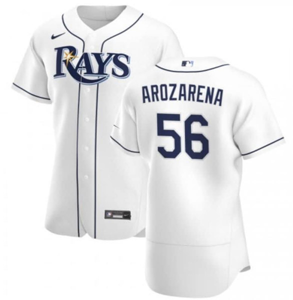 Men's Tampa Bay Rays #56 Randy Arozarena White Flex Base Stitched Jersey