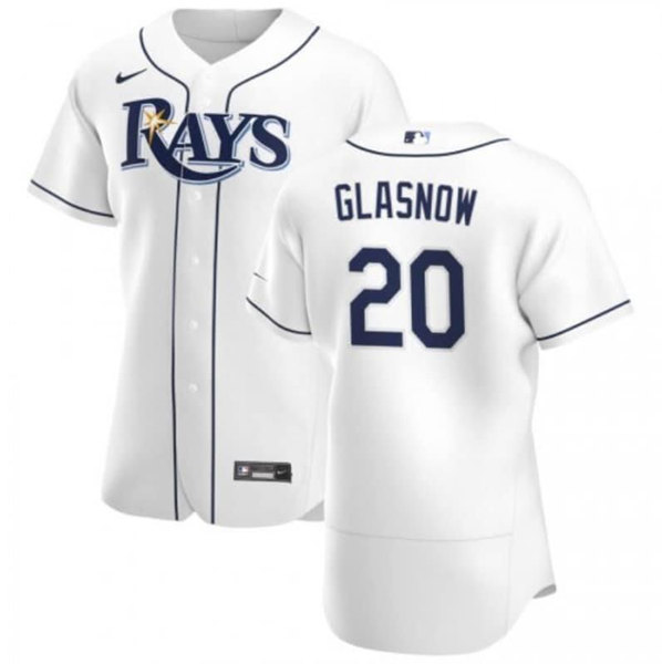 Men's Tampa Bay Rays #20 Tyler Glasnow White Flex Base Stitched Jersey