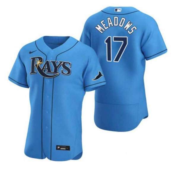 Men's Tampa Bay Rays #17 Austin Meadows Blue Flex Base Stitched Jersey