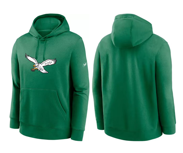 Men's Philadelphia Eagles Kelly Green Stitched Pullover Hoodie