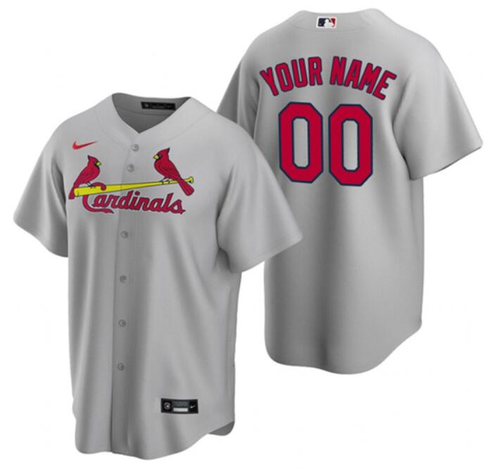 Men's St. Louis Cardinals Active Player Custom Gray Cool Base Stitched Baseball Jersey