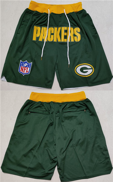 Men's Green Bay Packers Green Shorts (Run Small)