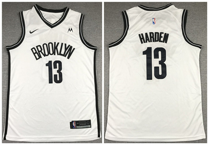 Men's Brooklyn Nets #13 James Harden 2020 White Stitched NBA Jersey