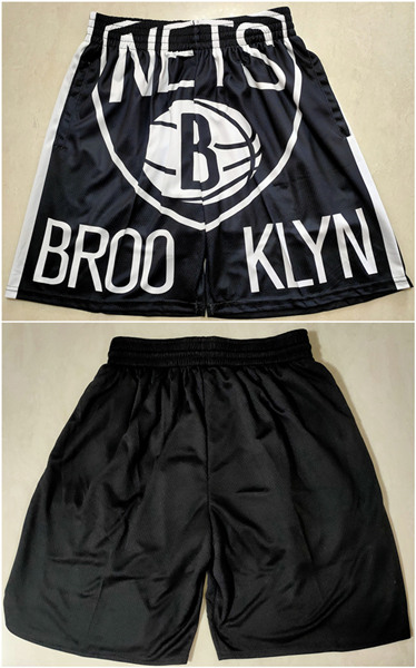 Men's Brooklyn Nets Black Mitchell&Ness Shorts (Run Small)