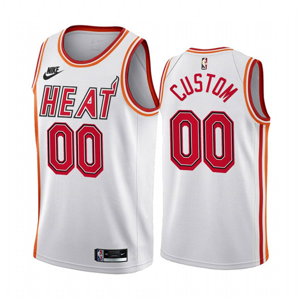 Men's Miami Heat Active Player Custom White Classic Edition Stitched Basketball Jersey