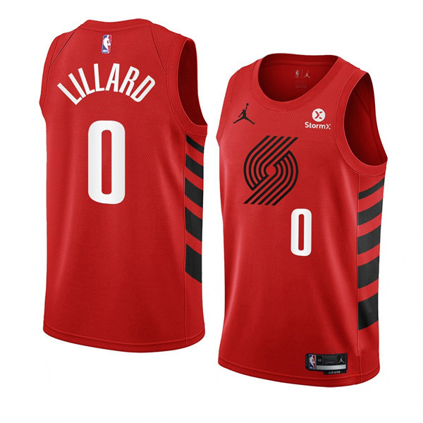 Men's Portland Trail Blazers #0 Damian Lillard 2022/23 Red Statement Edition Swingman Stitched Basketball Jersey