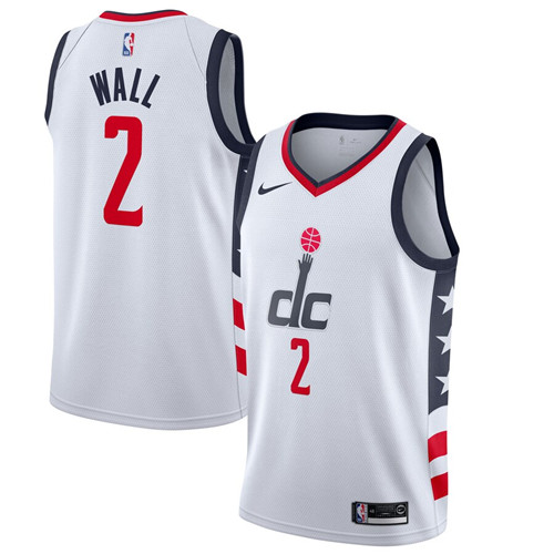 Men's Washington Wizards #2 John Wall White 2019 City Edition Stitched NBA Jersey