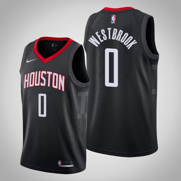 Men's Houston Rockets #0 Russell Westbrook Black Stitched NBA Jersey