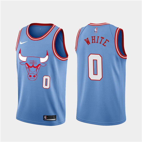 Men's Chicago Bulls #0 Coby White Blue 2019 City Edition Stitched NBA Jersey