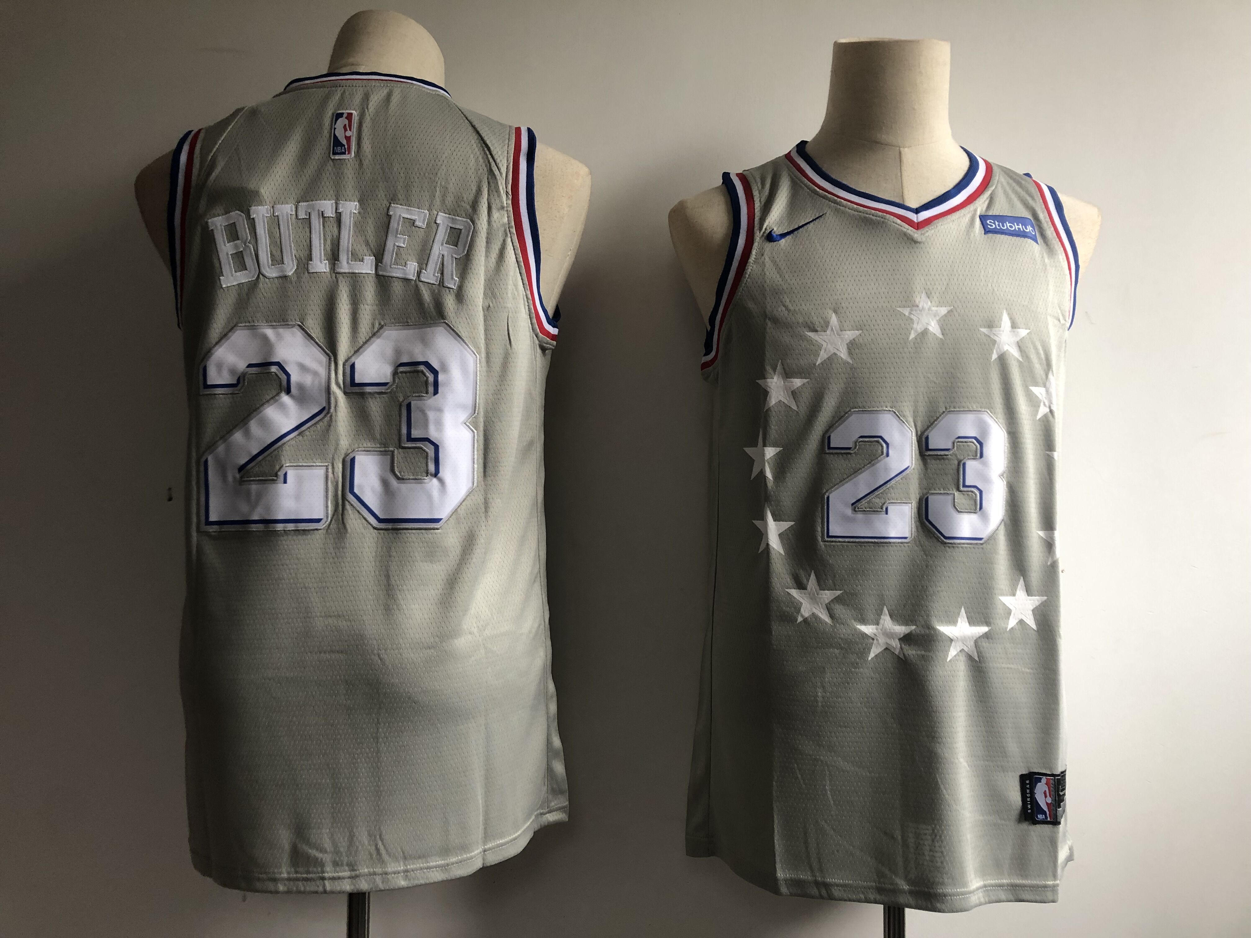 Men's Philadelphia 76ers #23 Jimmy Butler Gray 2018/19 City Edition Swingman Stitched NBA Jersey