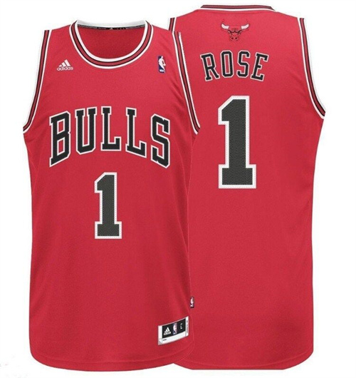 Men's Chicago Bulls #1 Derrick Rose Red Stitched Basketball Jersey