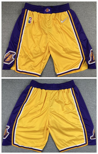 Los Angeles Lakers 75th Anniversary Yellow Shorts (Run Small)